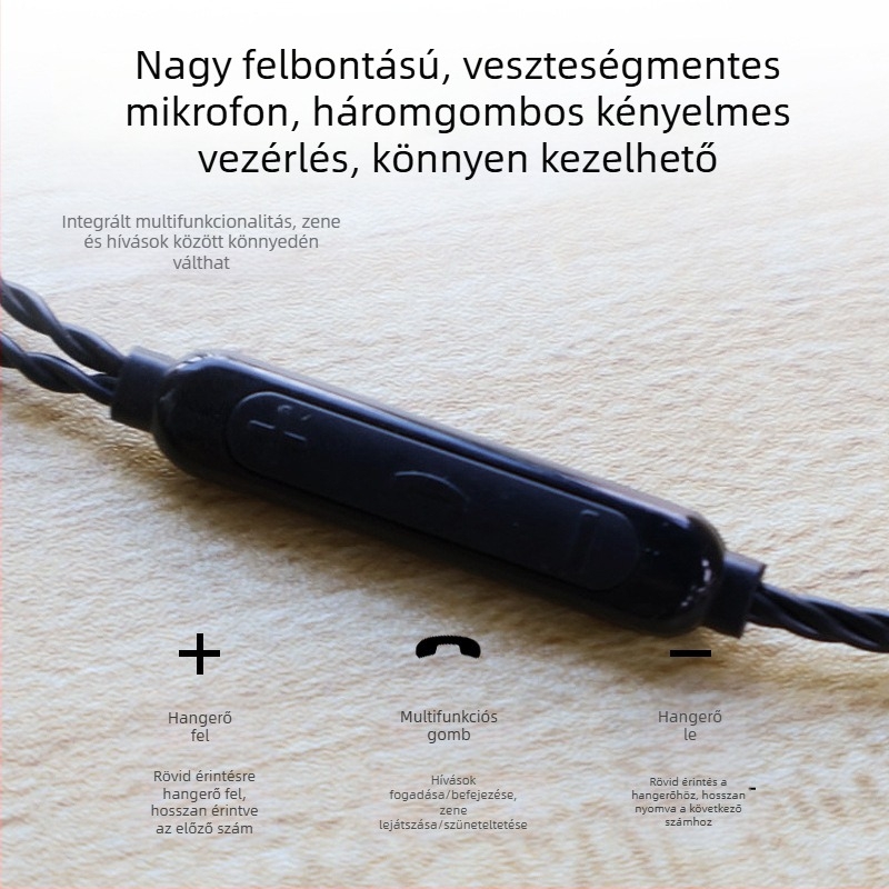 Nd10-3 Közvetlen dugaszú audio kábel fejhallgatókhoz, aranyozott oxigénmentes réz, 3,5 mm / Type-C dugóval, vonalas vezérléssel