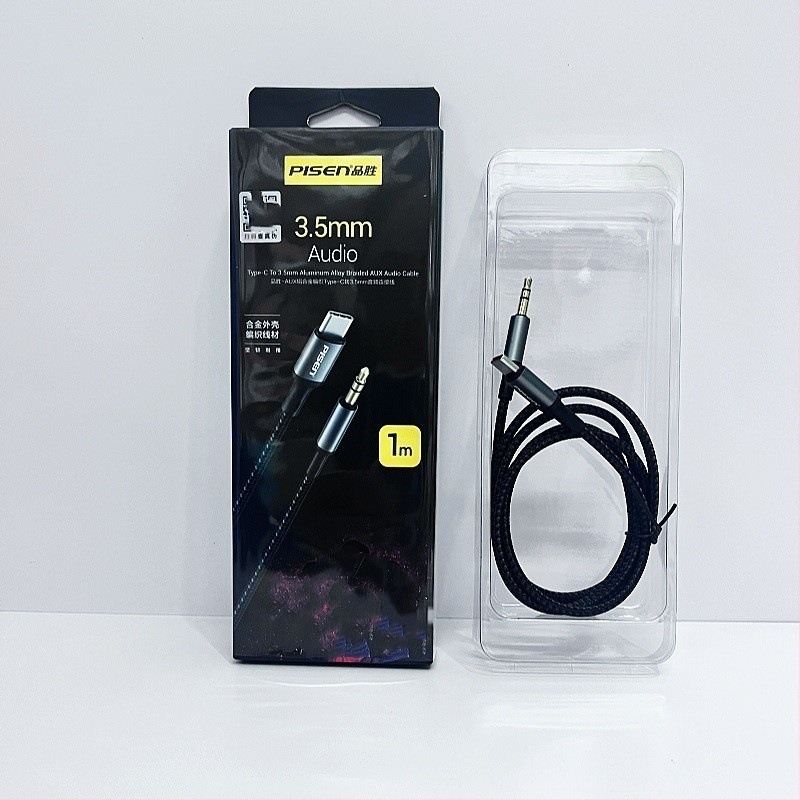 Pinsheng Type-C/Lightning 3,5 mm-es audio kábel, férfi és női csatlakozóval, AUX összeköttetés, kettős L-porttal