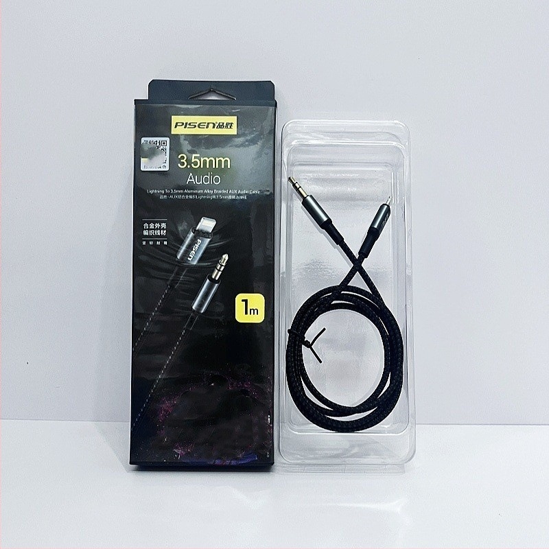 Pinsheng Type-C/Lightning 3,5 mm-es audio kábel, férfi és női csatlakozóval, AUX összeköttetés, kettős L-porttal