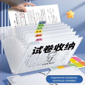 PP-anyagú A4-es mappa, többszintű akordeon rekeszekkel, 8/12 rekesz, 45C vastagság, logónyomtatás, testreszabás elérhető