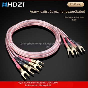 Audiophile hangfal kábel dupla banáncsatlakozóval és fő audio összekötő kábellel