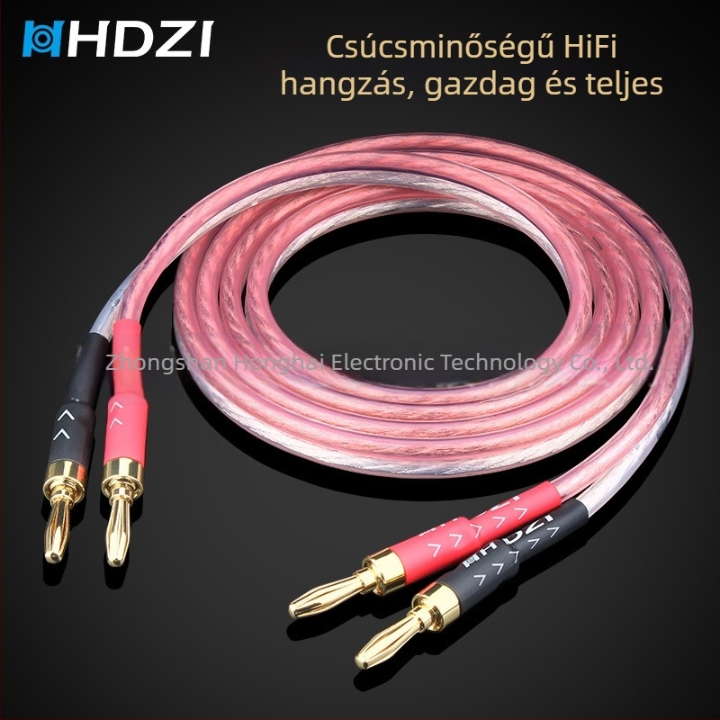 Audiophile hangfal kábel dupla banáncsatlakozóval és fő audio összekötő kábellel