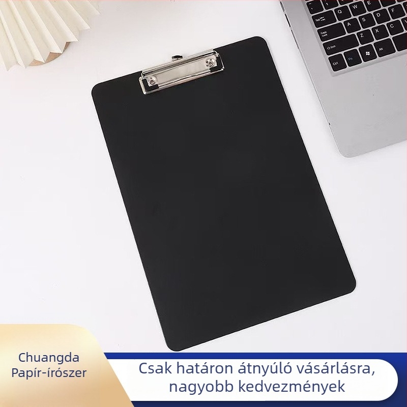 Hono A4-8036-black PP műanyag lemezrögzítő mappa klipekkel – csukló méret 14,3, lemez vastagsága 2,3, hátsó szélesség 2,3; logónyomtatás elérhető.