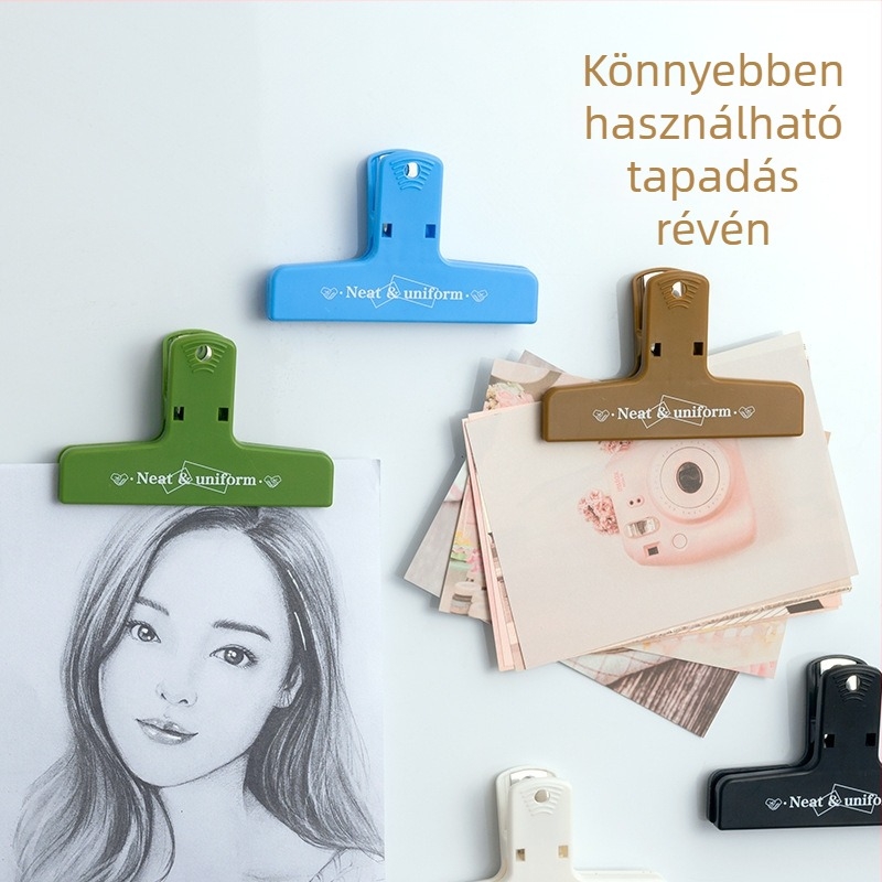Műanyag naplótartó mágneses klippel dokumentumok és jegyzetek számára