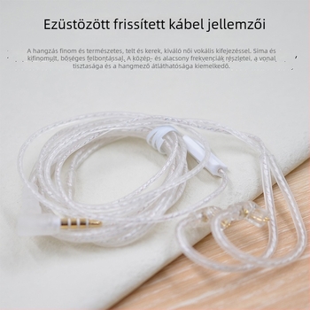 Ezüstbevonatú oxigénmentes réz fejhallgató-kábel, dupla párhuzamos vezetékekkel, KZ-csere ZS10Pro, QDC, TRN.CCA és más kompatibilis hangkártyákhoz