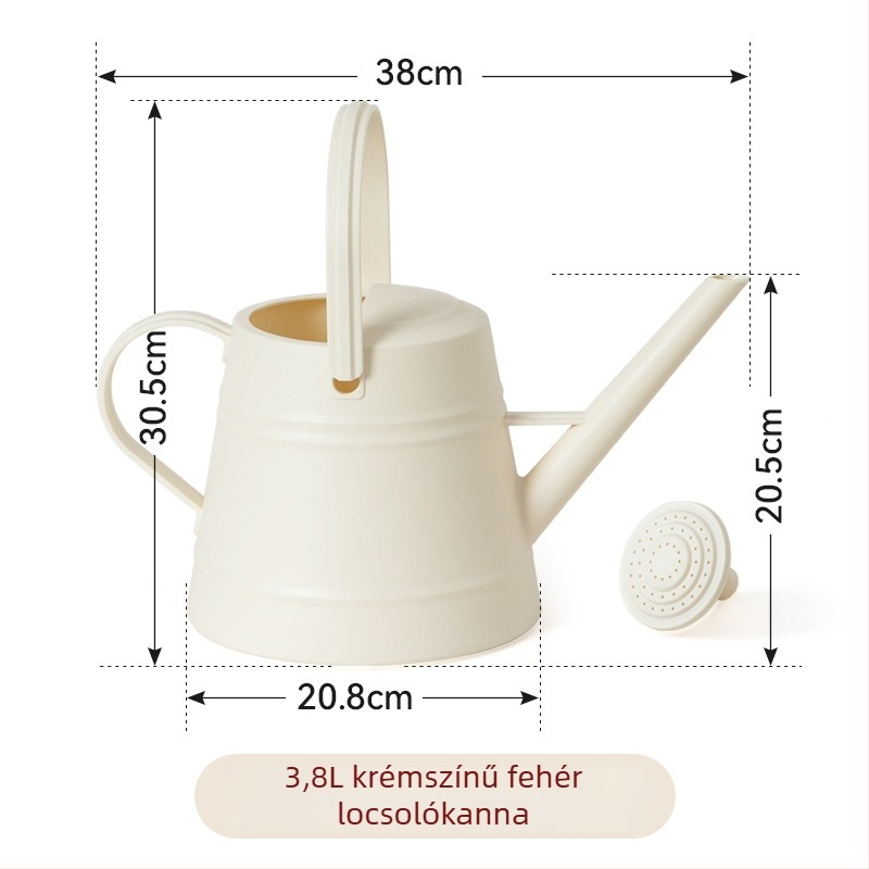 Műanyag öntöző kanna, nagy kapacitású, hosszú kifolyócsővel