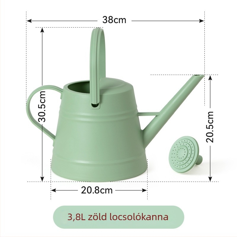 Műanyag öntöző kanna, nagy kapacitású, hosszú kifolyócsővel