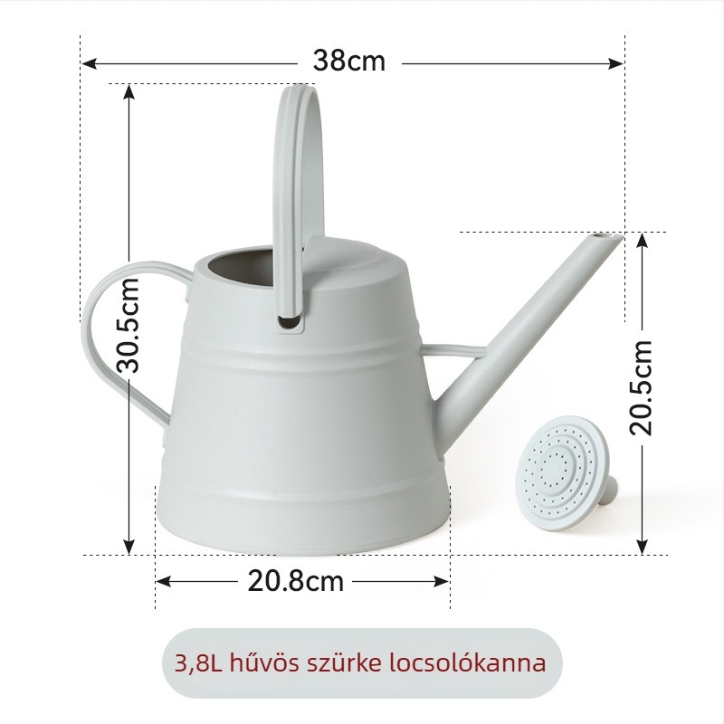Műanyag öntöző kanna, nagy kapacitású, hosszú kifolyócsővel