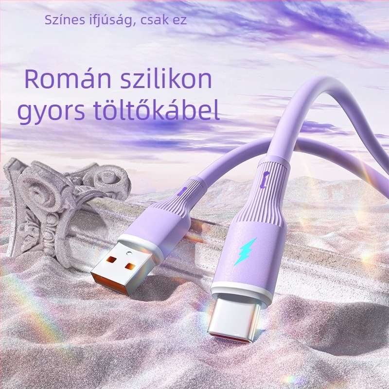 3 az 1-ben USB-C adatkábél gyors töltéshez, fonott fém kivitel, 120W max teljesítmény, egyetlen csatlakozó