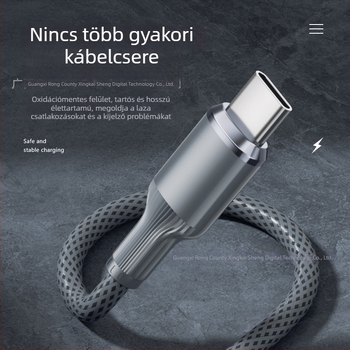 Három az egyben gyors-töltő kábel USB-C, Lightning és Micro USB, 100W, alumíniumötvözet