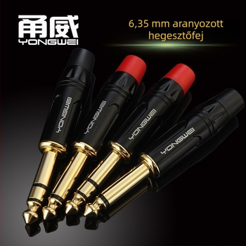Yongwei forrasztott audio csatlakozó pár: 2-vezetékes mono mikrofonvonal bemeneti csatlakozó és 3-vezetékes sztereó csatlakozó, ROHS tanúsítvánnyal, működési tartomány -30°C-tól 80°C-ig.
