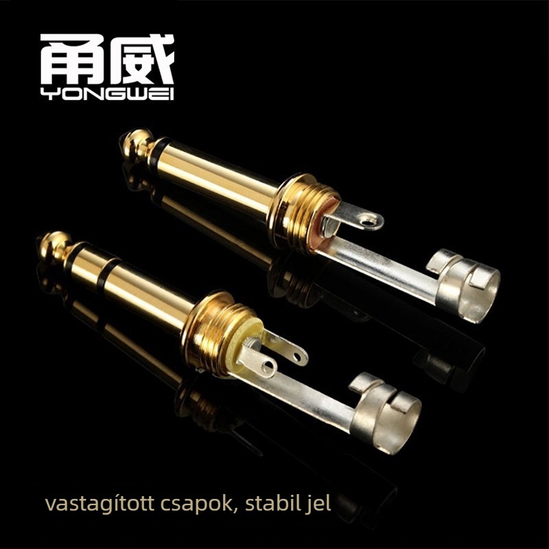 Yongwei forrasztott audio csatlakozó pár: 2-vezetékes mono mikrofonvonal bemeneti csatlakozó és 3-vezetékes sztereó csatlakozó, ROHS tanúsítvánnyal, működési tartomány -30°C-tól 80°C-ig.