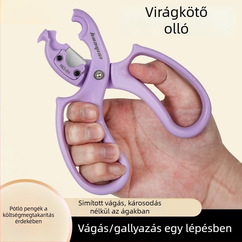 Többfunkciós virágolló cserepengékkel, metszéshez, levéleltávolításhoz és virágdíszítéshez