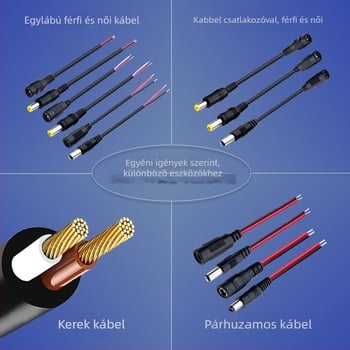DC5521 tápegység hosszabbító kábel – világításhoz, felügyeleti kamerákhoz és set-top boxokhoz