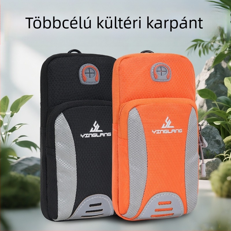 Futáshoz való telefon-karpánt, Oxford anyag, lélegző és vízálló, csíkos minta, poliészter bélés, uniszex