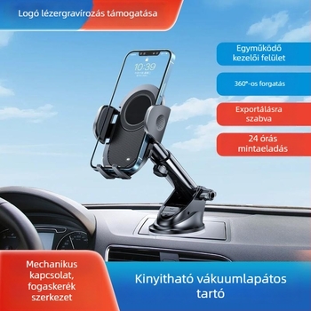 Autótelefon-tartó a szellőzőnyíláson, rezgésmentes, 3 másodperces gyors felhelyezés, műszerfalhoz illeszkedő, logó gravírozás támogatott