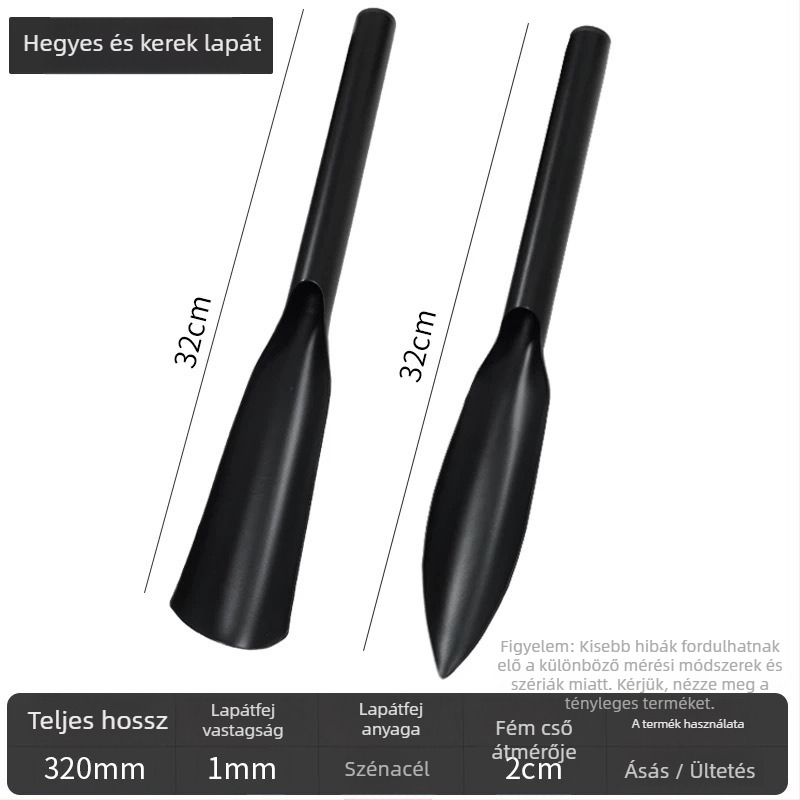 Egy darabból álló rozsdamentes acél ásó a kertészkedéshez — virágok és zöldségek ültetésére, vad növények ásására; otthoni használatra; testreszabható.