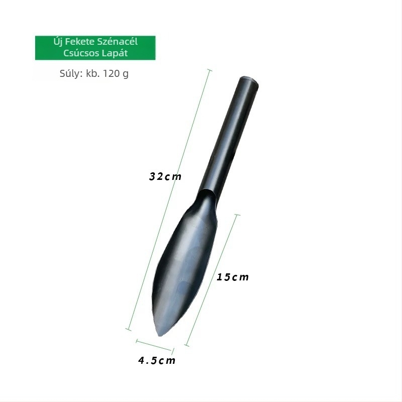 Egy darabból álló rozsdamentes acél ásó a kertészkedéshez — virágok és zöldségek ültetésére, vad növények ásására; otthoni használatra; testreszabható.