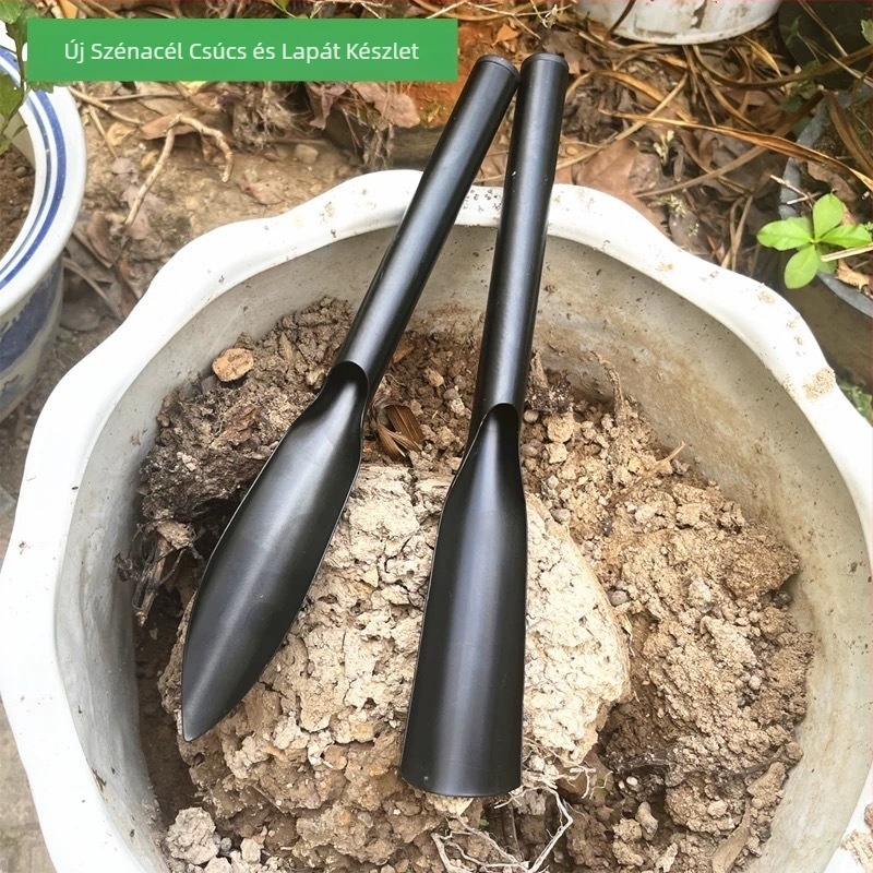 Egy darabból álló rozsdamentes acél ásó a kertészkedéshez — virágok és zöldségek ültetésére, vad növények ásására; otthoni használatra; testreszabható.