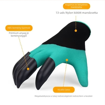 Kerti kesztyű karmokkal ültetéshez – One Size; Anyag: Egyéb; Alkalmas: Kertészkedés, Tengerpart