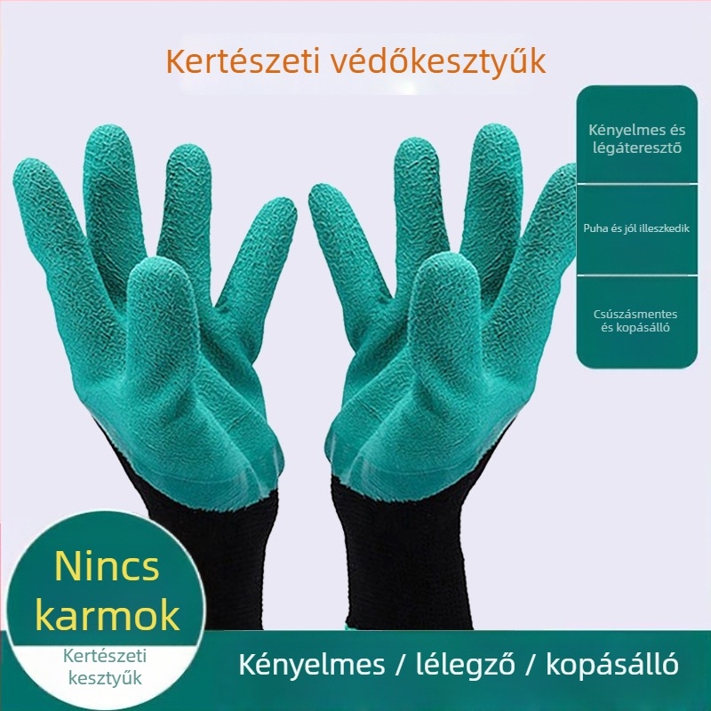 Kerti kesztyű karmokkal ültetéshez – One Size; Anyag: Egyéb; Alkalmas: Kertészkedés, Tengerpart