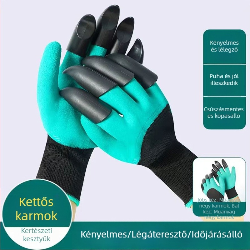 Kerti kesztyű karmokkal ültetéshez – One Size; Anyag: Egyéb; Alkalmas: Kertészkedés, Tengerpart