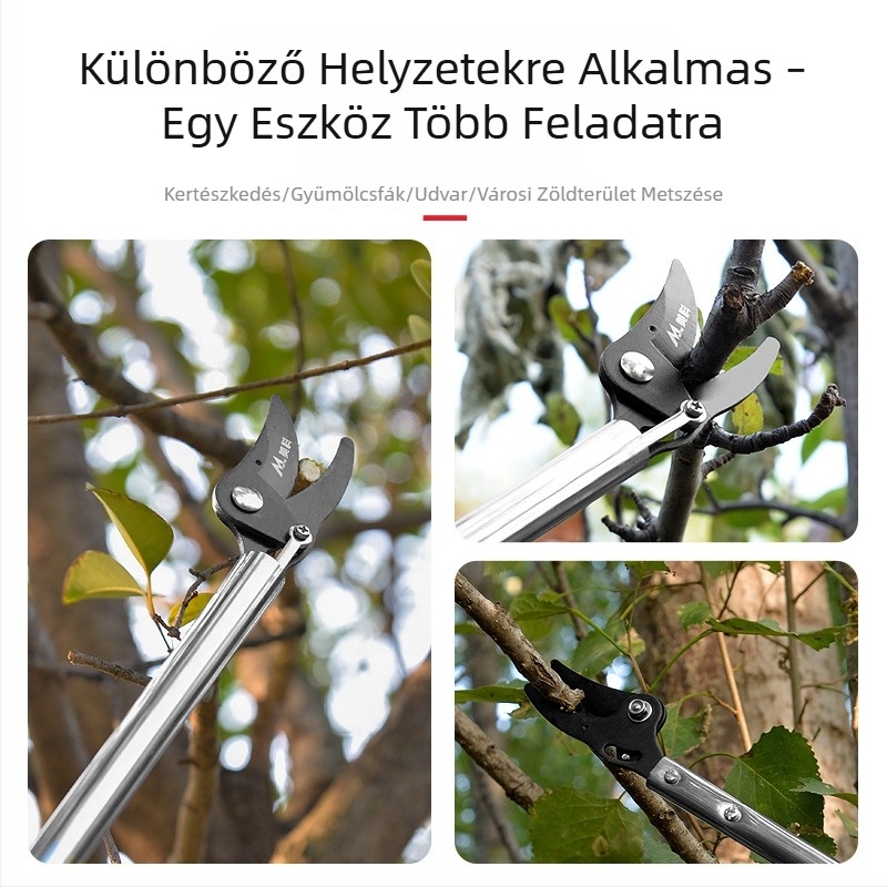 Hosszú nyelű metszőolló magas ágakhoz és gyümölcsfákhoz