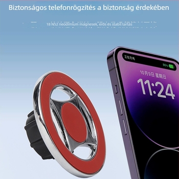 Mágneses autós telefontartó, N52 mágnesfej, univerzális modell 1113, felszerelhető a szellőzőnyílásba