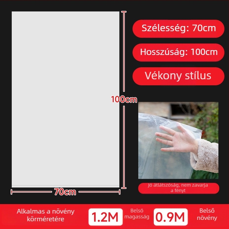 Téli növényi védőfedél – átlátszó műanyag izolációs borítás gyümölcsfákhoz, zöld növényekhez és virágokhoz (por- és vízálló, fagyálló) – Living Together