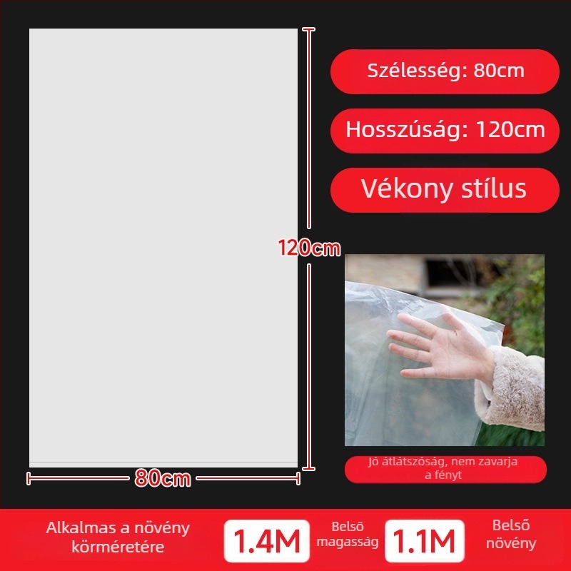 Téli növényi védőfedél – átlátszó műanyag izolációs borítás gyümölcsfákhoz, zöld növényekhez és virágokhoz (por- és vízálló, fagyálló) – Living Together