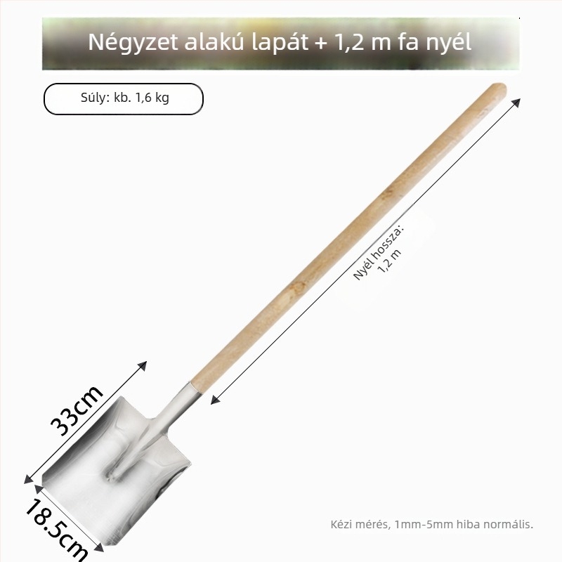 Origin rozsdamentes acél kertészeti lapát a talaj ásásához és lazításához, testreszabható feldolgozás