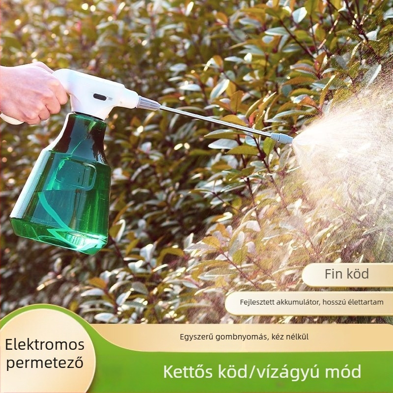 Műanyag kettős funkciójú öntözőpalack, háztartási kertészkedéshez