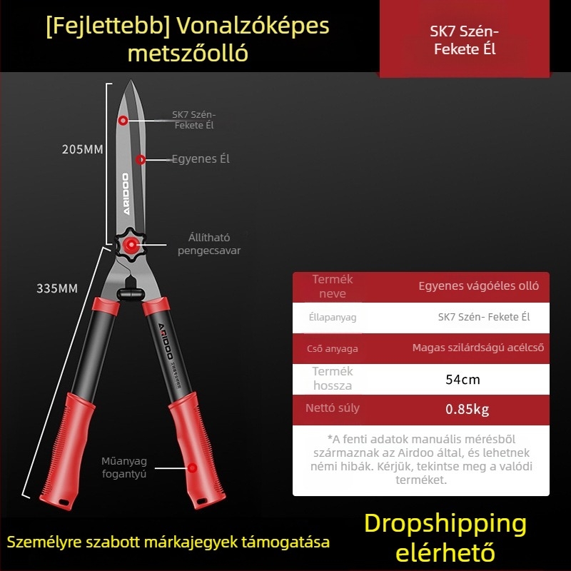 Kerti metszoolló — AI Rui Shield; magas széntartalmú acél; teflon bevonat; súly 2