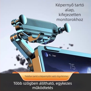 Autós telefontartó gravitációs rögzítéssel, légcsatornára klipszelhető, univerzális, minimalist dizájn