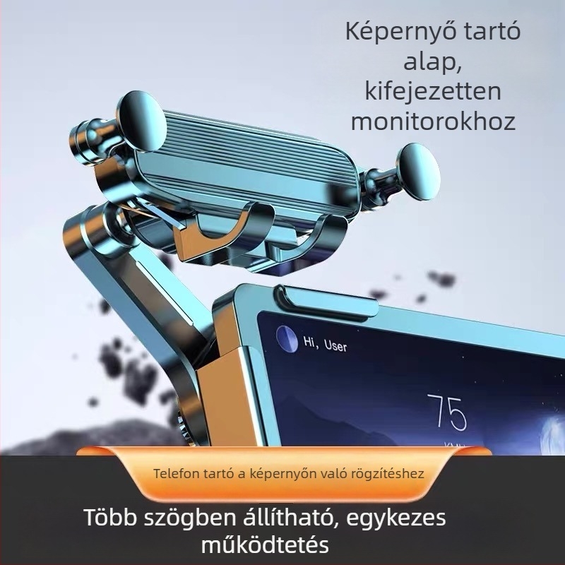 Autós telefontartó gravitációs rögzítéssel, légcsatornára klipszelhető, univerzális, minimalist dizájn