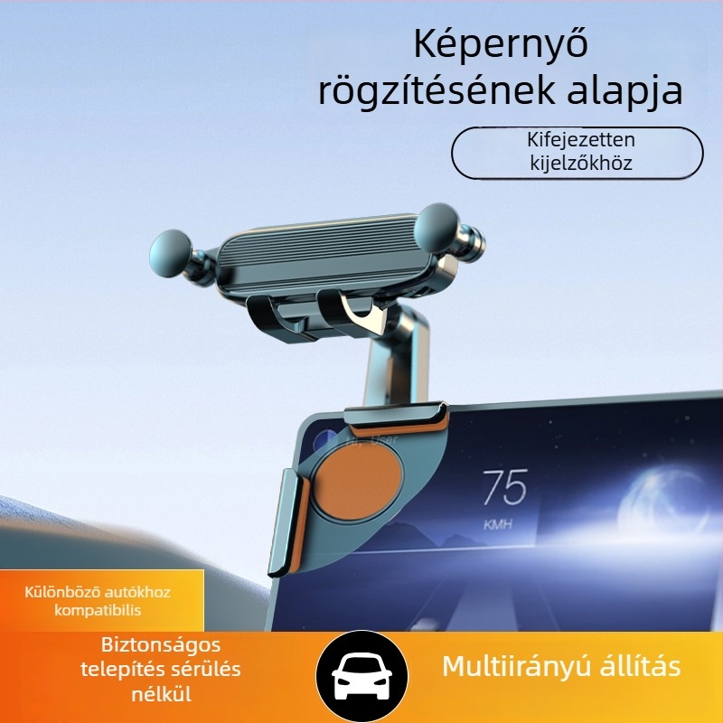 Autós telefontartó gravitációs rögzítéssel, légcsatornára klipszelhető, univerzális, minimalist dizájn