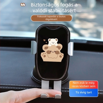 Autótelefon-tartó vákuumos rögzítés a műszerfalon, rezgésmentes stabilizáció, univerzális kompatibilitás, navigációhoz