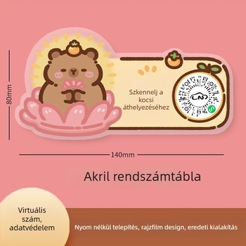 Parkoló szám tábla - műanyag, rejtett típus, testreszabás nélküli