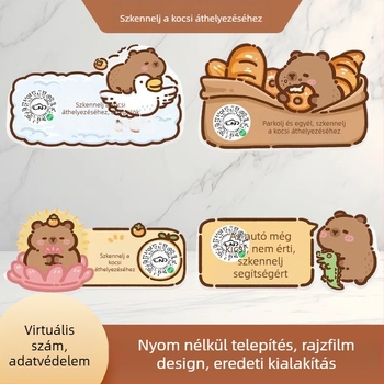 Parkoló szám tábla - műanyag, rejtett típus, testreszabás nélküli
