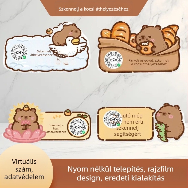 Parkoló szám tábla - műanyag, rejtett típus, testreszabás nélküli