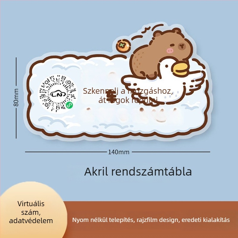 Parkoló szám tábla - műanyag, rejtett típus, testreszabás nélküli