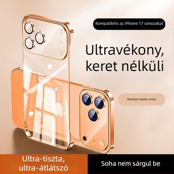 Átlátszó keret nélküli kemény tok iPhone 17 Pro Maxhoz teljes lencse védelemmel