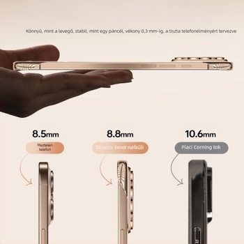 Átlátszó keret nélküli kemény tok iPhone 17 Pro Maxhoz teljes lencse védelemmel