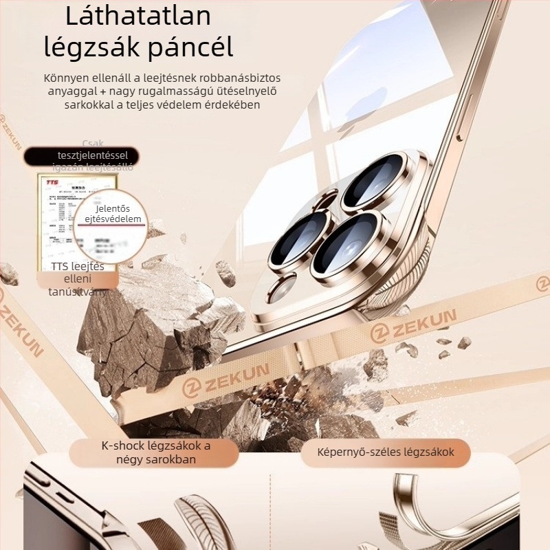 Átlátszó keret nélküli kemény tok iPhone 17 Pro Maxhoz teljes lencse védelemmel