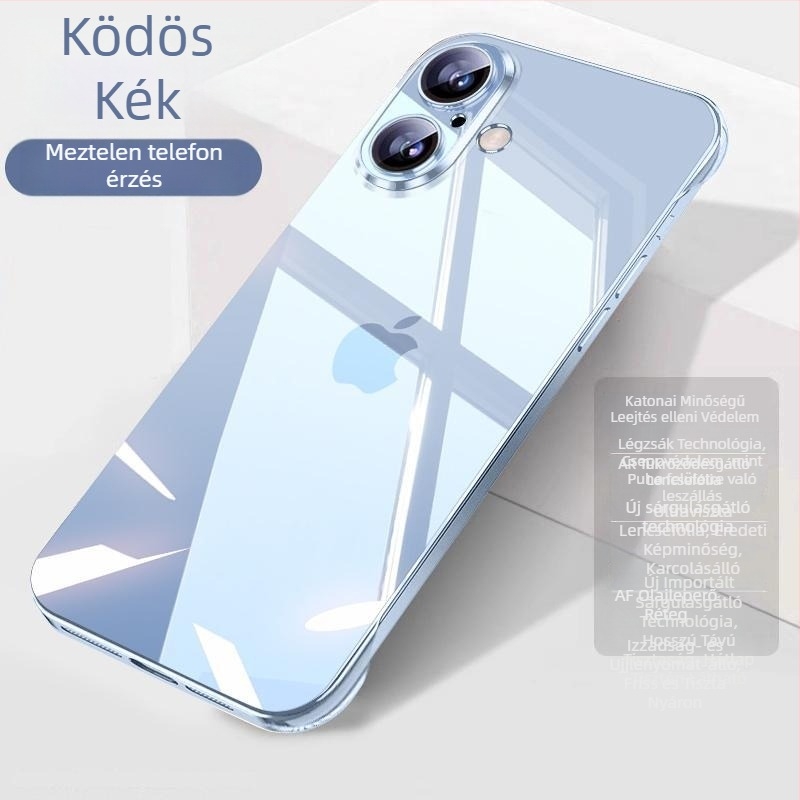 Átlátszó keret nélküli kemény tok iPhone 17 Pro Maxhoz teljes lencse védelemmel