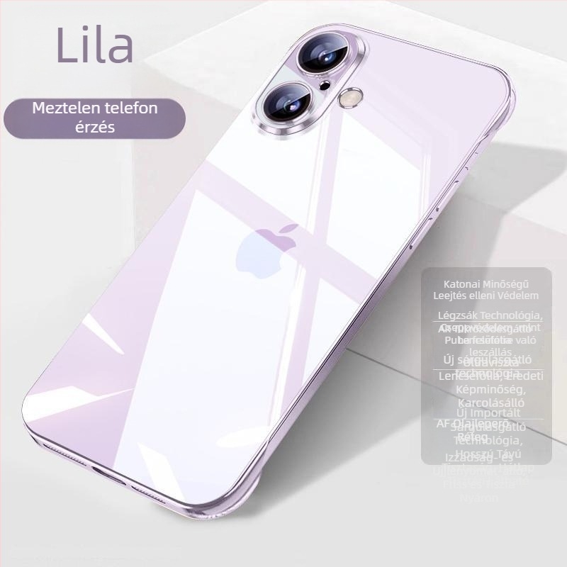 Átlátszó keret nélküli kemény tok iPhone 17 Pro Maxhoz teljes lencse védelemmel