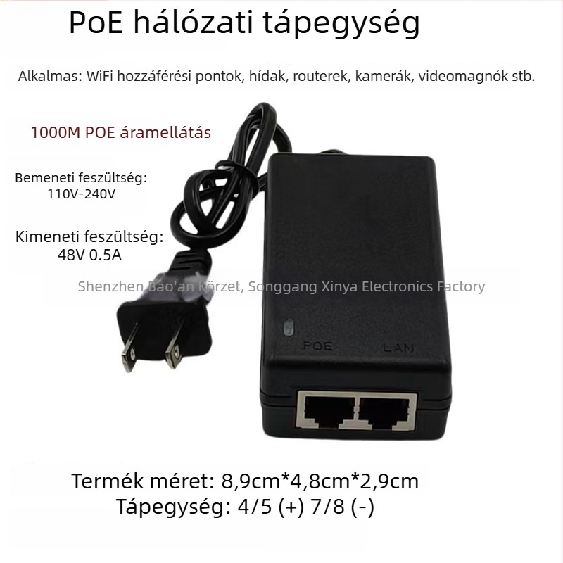 PoE tápegység modul felügyeleti kamerákhoz, 48V, vezeték nélküli AP-híd adapter, külön offline tápegység, verzió V05