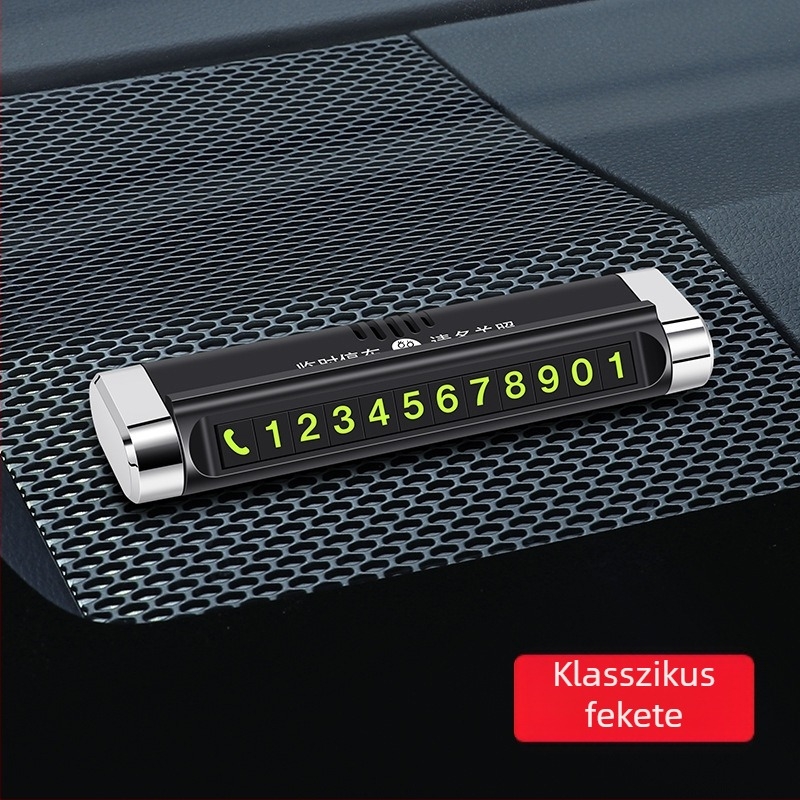 Autóparkolási jelző 3-in-1 multifunkcionális eszköz, ideiglenes rendszám, véskalapács és telefonkártya – műanyag, modell L-1, Guangzhou eredet