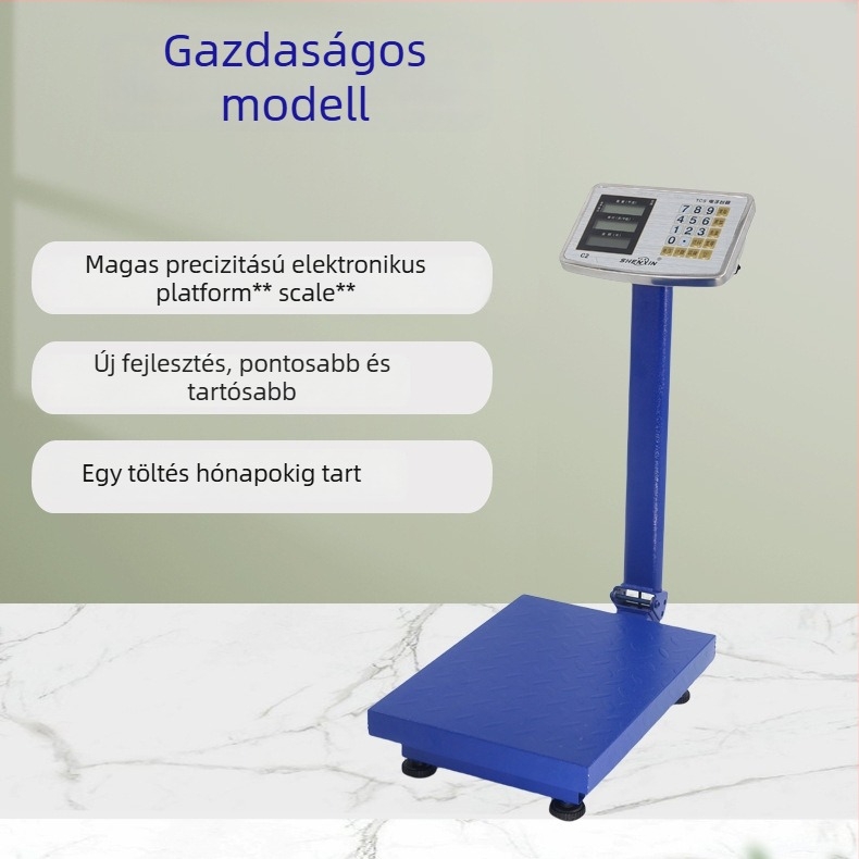 Shen xin – 150 kg kapacitású elektronikus asztali mérleg, elektronikus mérés, tápellátás: akkumulátor vagy hálózat, többfunkciós