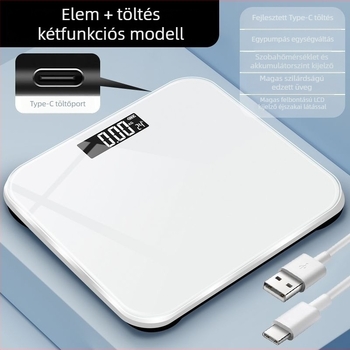 Felnőtteknek szóló elektronikus mérleg – újratölthető, pontos, otthoni vagy kollégiumi használatra